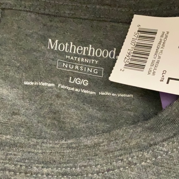 MOTHERHOOD Maternity grey nursing top. Size L. NWT - Picture 7 of 8